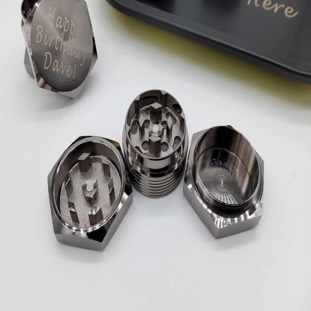 Nut Bolt Style Metal kitchen whisker food crusher ice crusher 35mm diameter 20mm thick design 2 tier Image Picture engraving