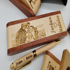 Folding Wood Pen Engraved Image personalised engraved