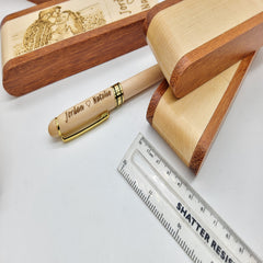 Folding Wood Pen Engraved Image personalised engraved