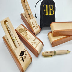 Folding Wood Pen Engraved Image personalised engraved