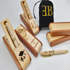 Folding Wood Pen Engraved Image personalised engraved