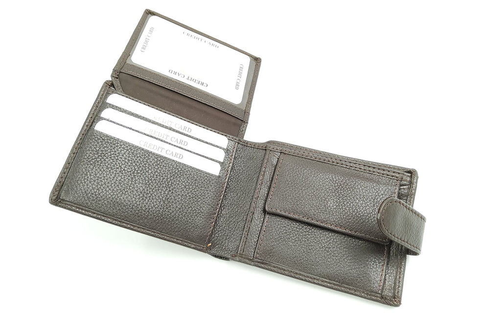 Mens Engraved Brown Wallet clasp Gift Boyfriend Father Personalised brown wallet