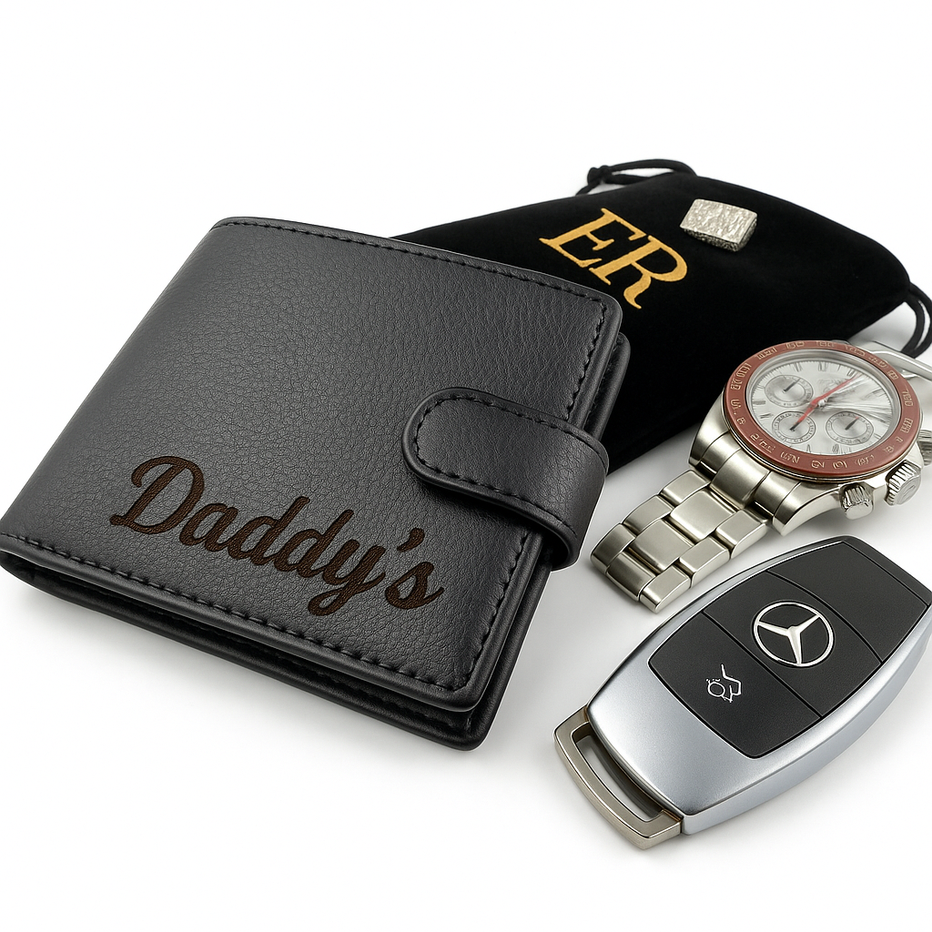 Wallet mens engraved custom black leather wallet birthday gift dad gift fathers day gift boyfriend gift personalised gift