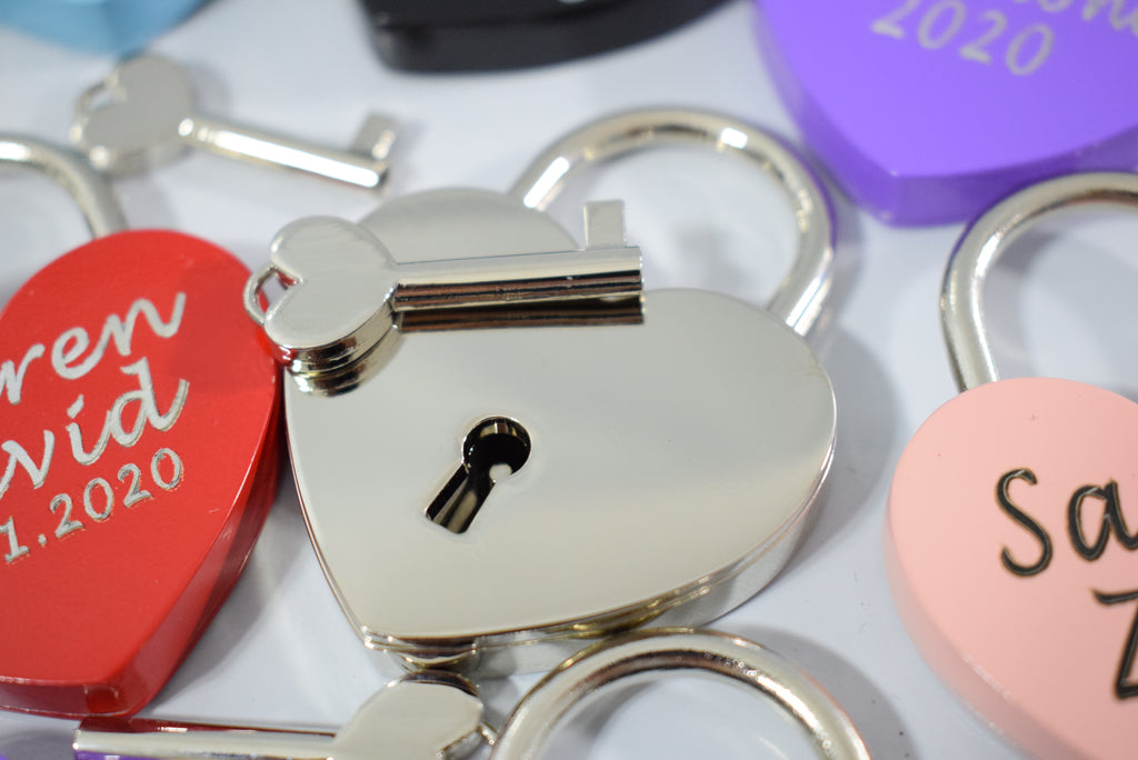 Love Lock Heart Shaped Engraved perrsonalised keepsake
