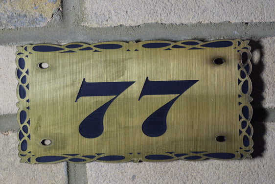 Door Number Sign Engraved personalised 12