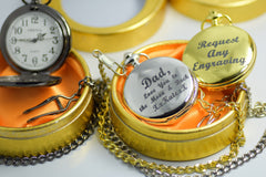 Pocket Watch engrraved personalised Quartz