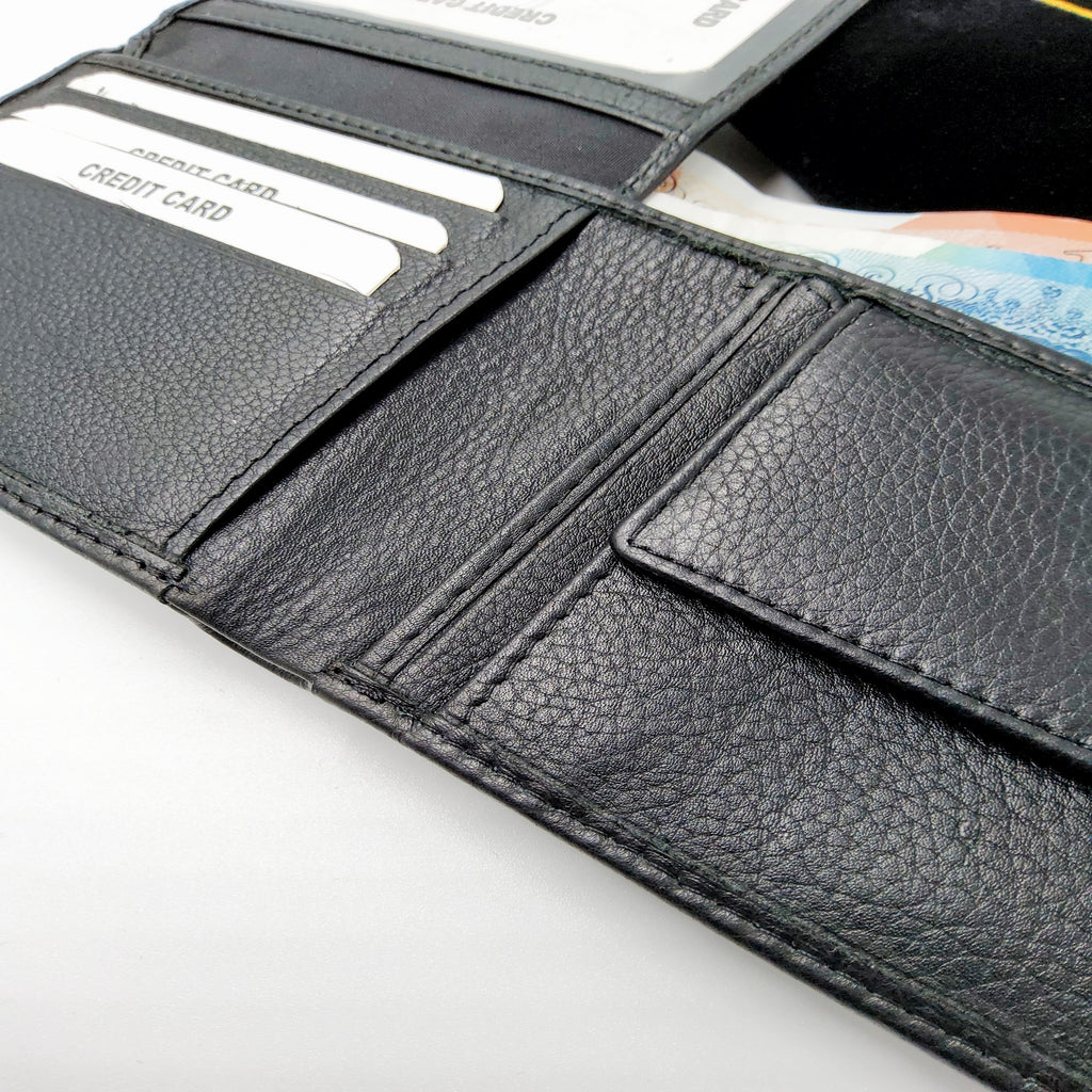 Wallet mens engraved custom black leather wallet birthday gift dad gift fathers day gift boyfriend gift personalised gift