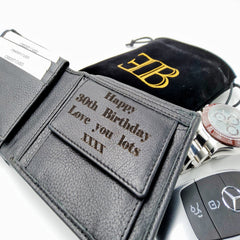 Mens wallet personalised wallet gift for him real leather wallet fathers day gift engraved wallet
