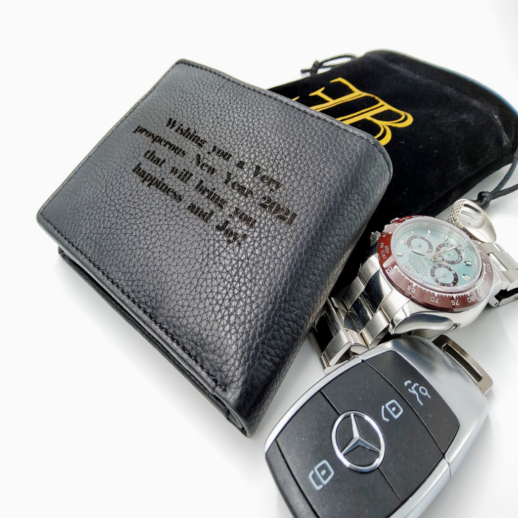 Mens wallet personalised wallet gift for him real leather wallet fathers day gift engraved wallet