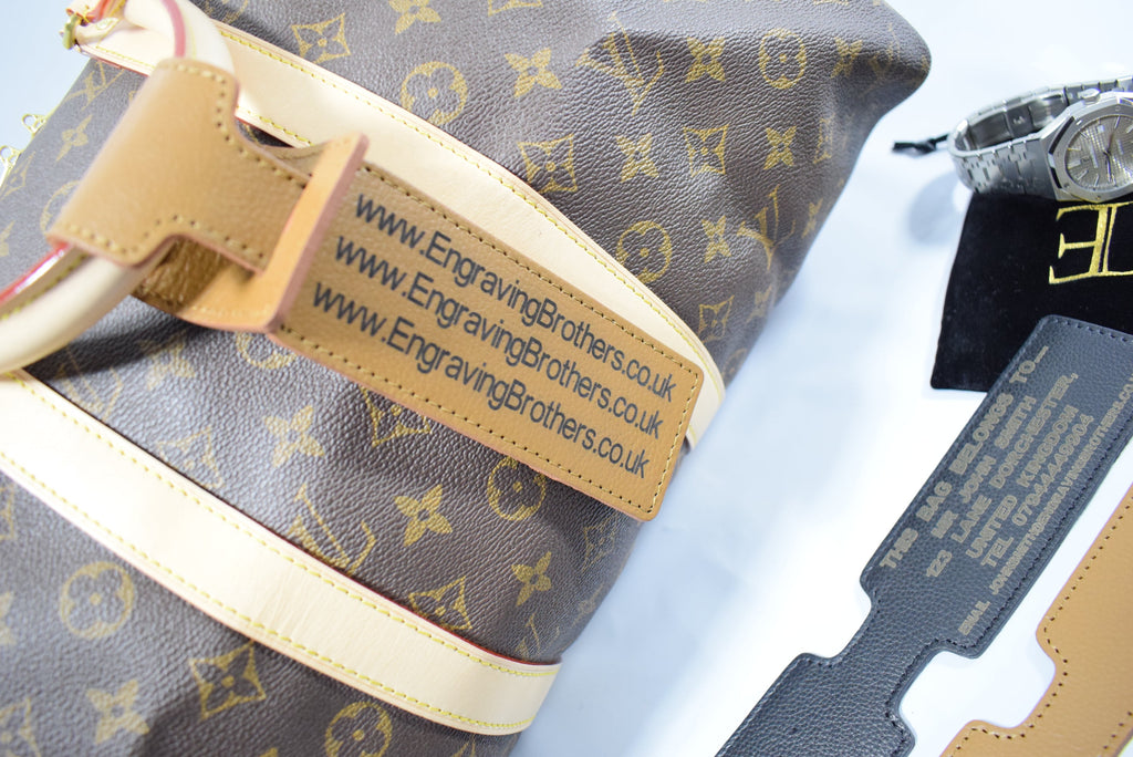 Engraved Luggage Tag Black Brown Personalised Photo Image Custom