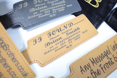 Engraved Luggage Tag Black Brown Personalised