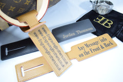 Engraved Luggage Tag Black Brown Personalised