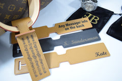 Engraved Luggage Tag Black Brown Personalised Photo Image Custom