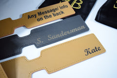 Engraved Luggage Tag Black Brown Personalised