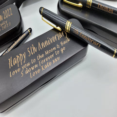 Black Wood Pen Engraved personalised engraved