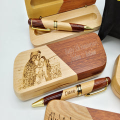 Two Tone Wood Pen Engraved Image personalised engraved