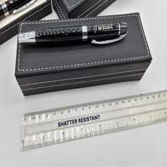 Black Stitch Metal Pen Engraved personalised engraved