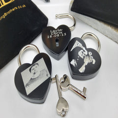 Love Lock Heart Shaped Engraved perrsonalised Image Picture