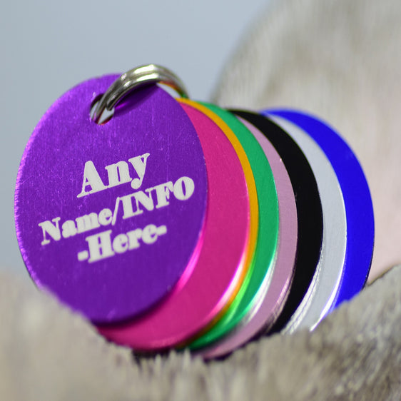 Personalised Engraved pet tag Circle Tag