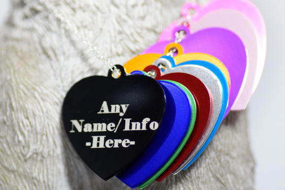 Personalised Engraved pet tag Large Heart Tag