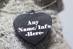 Personalised Engraved pet tag Large Heart Tag