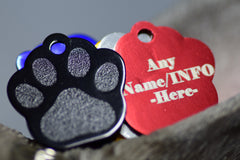 Personalised Engraved pet tag Large Paw Tag