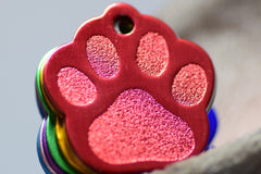 Personalised Engraved pet tag Large Paw Tag