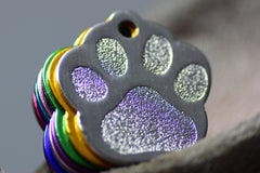 Personalised Engraved pet tag Large Paw Tag