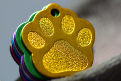 Personalised Engraved pet tag Large Paw Tag