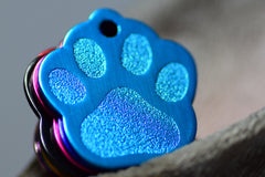 Personalised Engraved pet tag Large Paw Tag