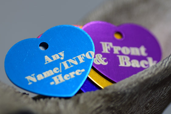 Personalised Engraved pet tag Small Heart Tag