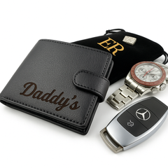 Wallet mens engraved custom black leather wallet birthday gift dad gift fathers day gift boyfriend gift personalised gift