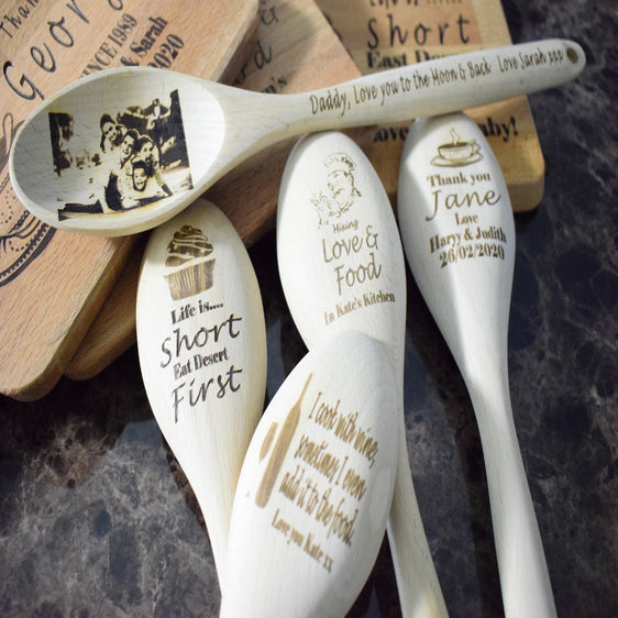 Wooden Spoon Cake mixer engraved personalised kitchen mixer custom gift image picture engraving