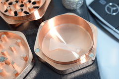 Rose Gold Hexagon Style Metal kitchen whisker food crusher ice crusher 60mm diameter 50mm thick design 2 tier
