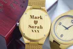 Wood Watch Engraved Personalised Bold