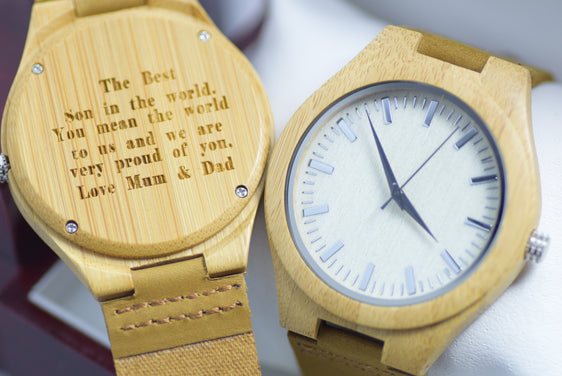 Wood Watch Engraved Personalised Sylvester