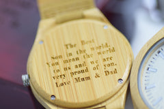 Wood Watch Engraved Personalised Sylvester