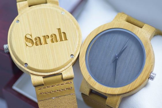 Wood Watch Engraved Personalised Shades