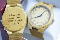 Wood Watch Engraved Personalised Complicated