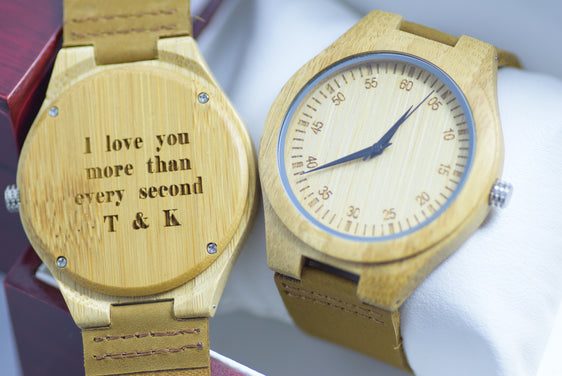 Wood Watch Engraved Personalised Alverano