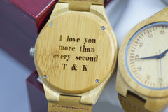 Wood Watch Engraved Personalised Complicated