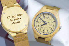 Wood Watch Engraved Personalised Complicated