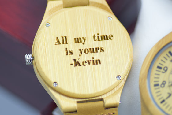 Wood Watch Engraved Personalised Complicated