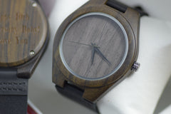 Wood Watch Engraved Personalised Dark knight