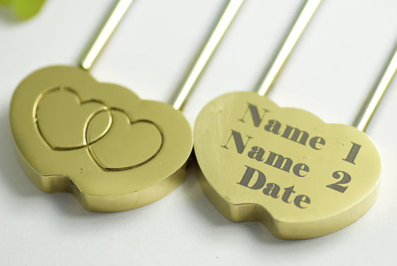 Gold Love Lock Heart Shaped Engraved perrsonalised keepsake