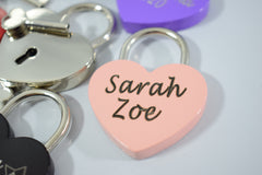 Love Lock Heart Shaped Engraved perrsonalised keepsake