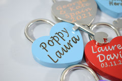 Love Lock Heart Shaped Engraved perrsonalised keepsake