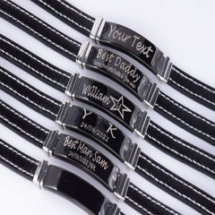 Black And White Engraved Bracelet Personalised Engraved