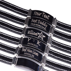 Black And White Engraved Bracelet Personalised Engraved