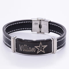 Black And White Engraved Bracelet Personalised Engraved